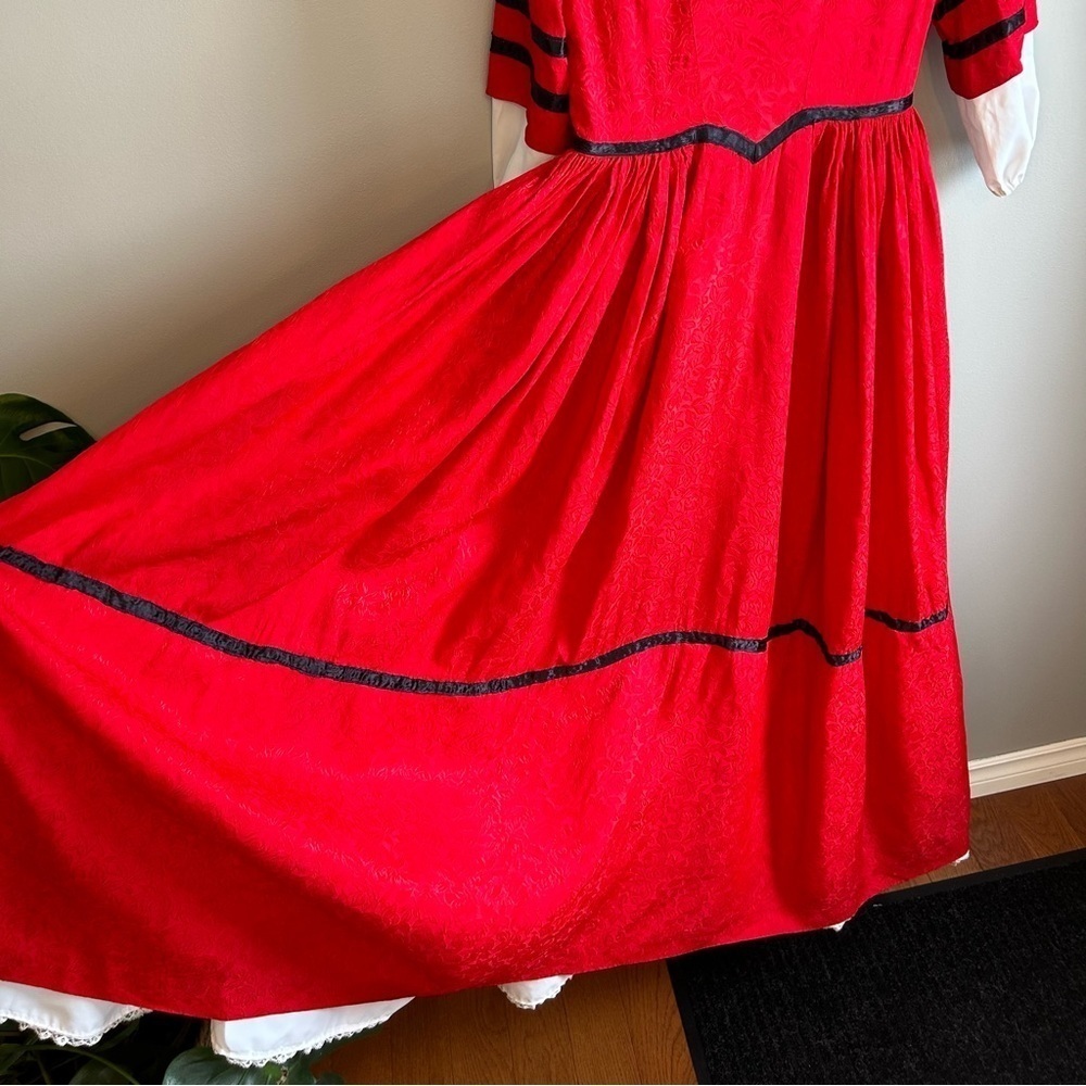 Vintage 80s Handmade Victorian Civil War Era Dress and Accessories Womens Size S - Picture 13 of 16